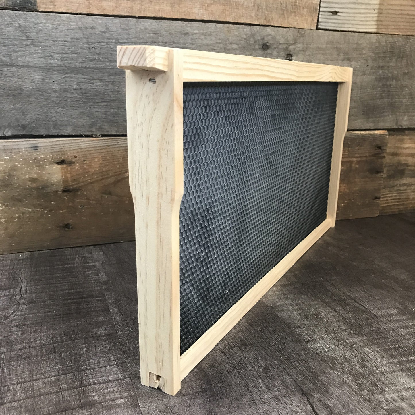 Assembled Deep Wood Frame with Waxed black Foundation