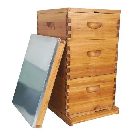 3 Layer Wooden Langstroth Beehive Wax Coated Die Biene Honey Farm