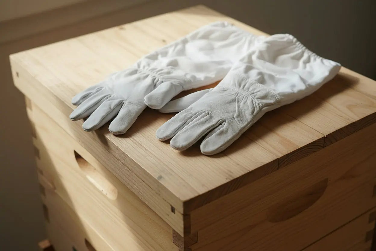 Beekeeper Gloves / Cotton and Goatskin Die Biene Honey Farm