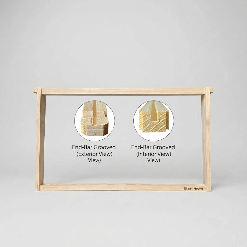 Medium Hive Frame 6 1/4" Grooved Top Bar Grooved Bottom Bar, Unassembled (Box of 20)
